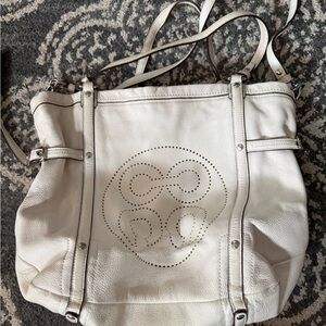 Coach Audrey White Leather Shoulder Bag
